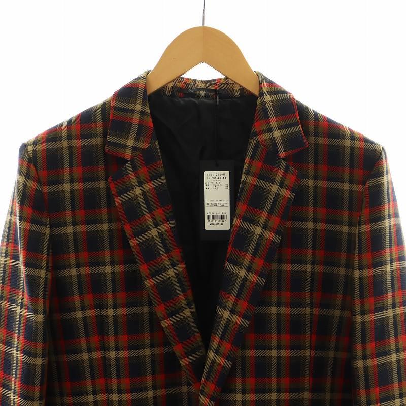 【中古】未使用品 ガラアーベント GalaabenD チェスターコート ロング丈 チェック柄 アウター M ベージュ 赤 レッド 未使用品 ガラアーベント GalaabenD チェスターコート ロング丈