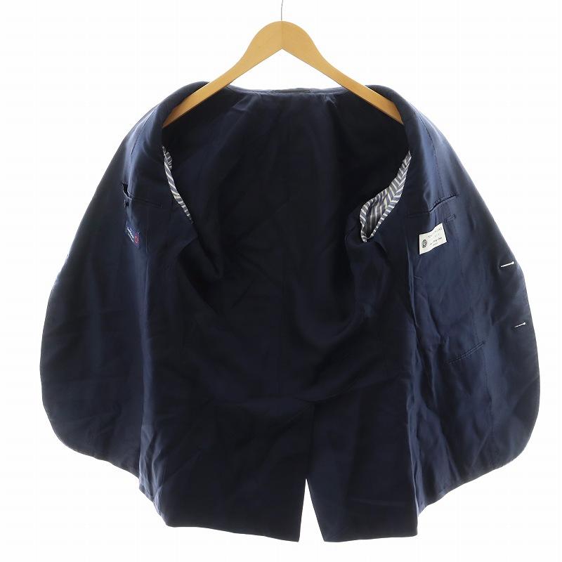 【中古】トゥモローランド ピルグリム × エルメネジルドゼニア テーラードジャケット シングル ウール 46 紺 トゥモローランド ピルグリム × エルメネジルドゼニア テーラード