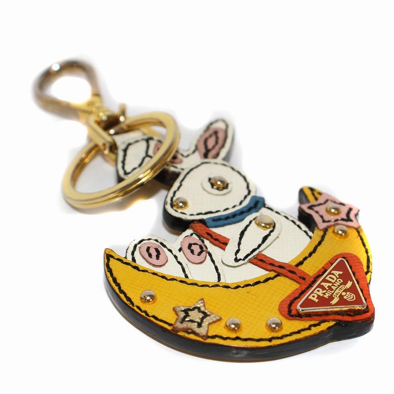 PRADA プラダ キーホルダー チャーム うさぎ ウサギ ラビット 月 PRADA プラダ キーホルダー チャーム うさぎ ウサギ ラビット 月