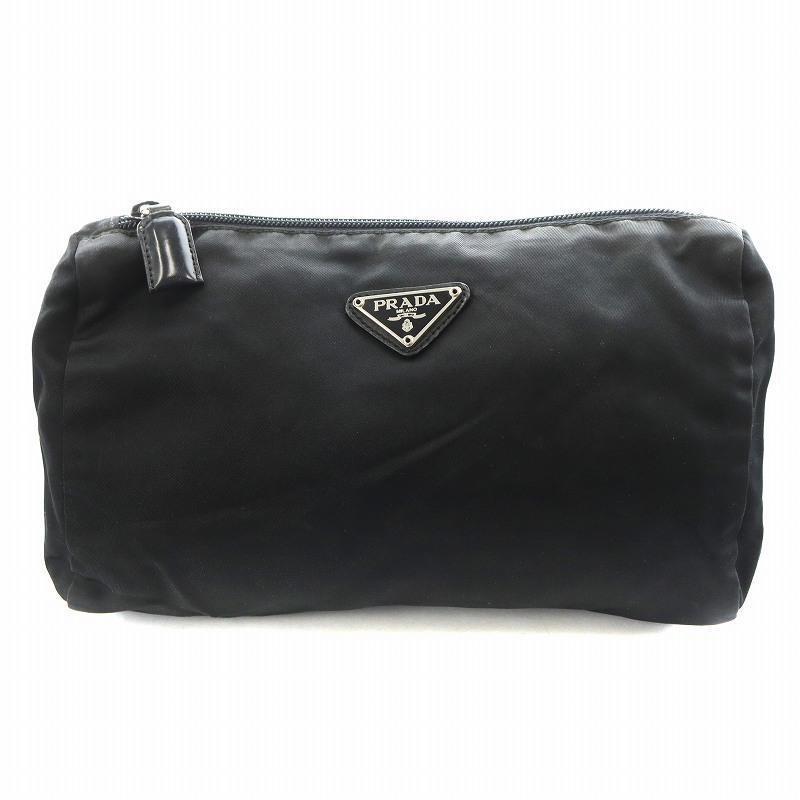 PRADA プラダ トライアングルロゴ ポーチ ナイロン 黒 ブラック /AN6
