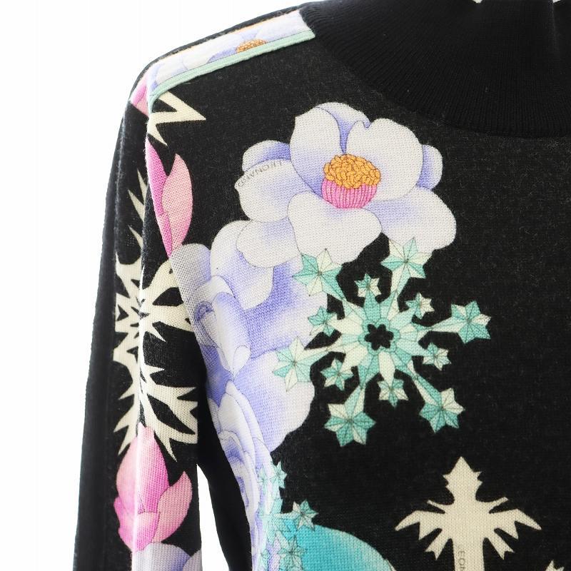 LEONARD 花柄刺繍 ひざ丈ワンピース レオナール : LEONARD