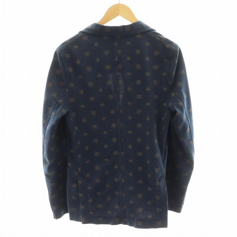 チルコロ1901 CIRCOLO1901 テーラードジャケット シングル 総柄 46 紺