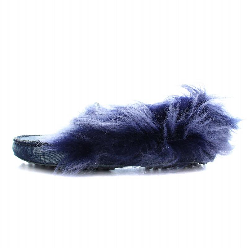 トッズ TOD'S モカシン ドライビングシューズ フラット ダブルT ファー