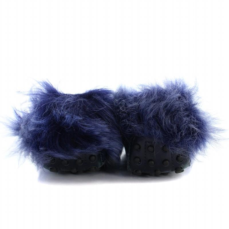 TOD'S モカシン ドライビングシューズ フラット ダブルT ファー デニム トッズ TOD'S モカシン ドライビングシューズ フラット ダブルT ファー