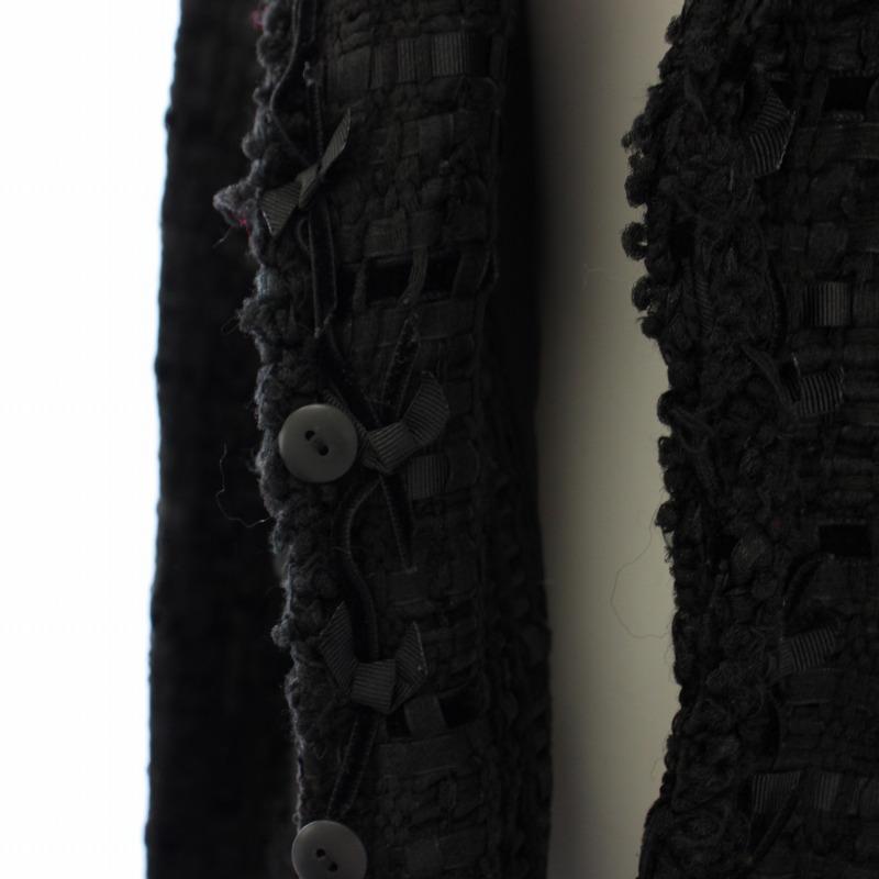 Rene ルネ TISSUE テーラードジャケット ツイード 38 黒 6333220