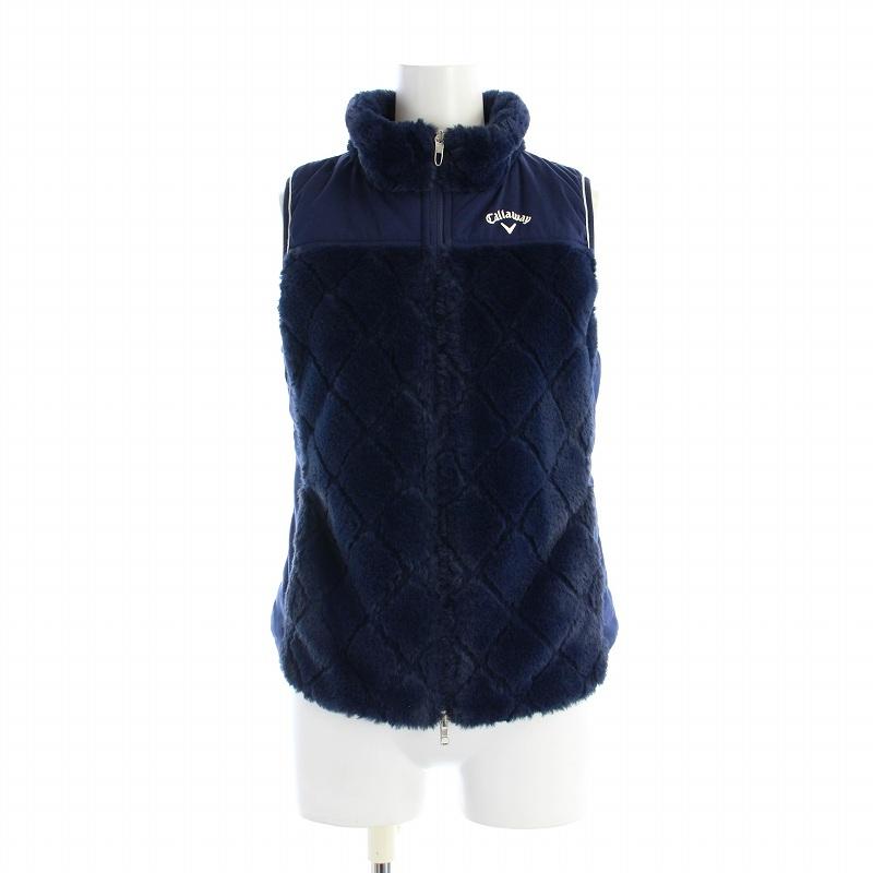 Callaway - キャロウェイ ゴルフウェア ウインドベスト フルジップダイヤボアベスト S 紺 キャロウェイ CALLAWAY ゴルフウェア ウインドベスト フルジップ