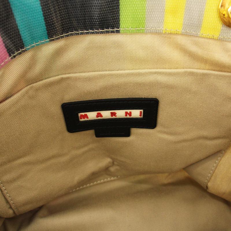 MARNI マルニ GLOSSY GRIP PVC BMMP0013Q0 トートバッグ ストライプ柄