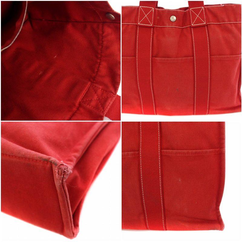 エルメス　フールトゥ　エールライン　赤　レッドMM キャンバス　トートバッグ エルメス フールトゥ エールライン 赤 レッドMM キャンバス トート
