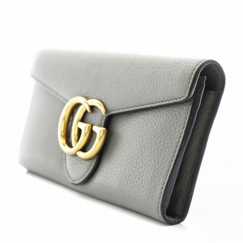 GUCCI グッチ GGマーモント 長財布 小銭入れ レザー グレー GUCCI グッチ GGマーモント 長財布 小銭入れ レザー グレー