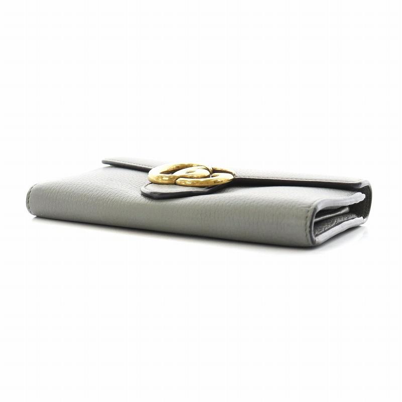 GUCCI グッチ GGマーモント 長財布 小銭入れ レザー グレー GUCCI グッチ GGマーモント 長財布 小銭入れ レザー グレー