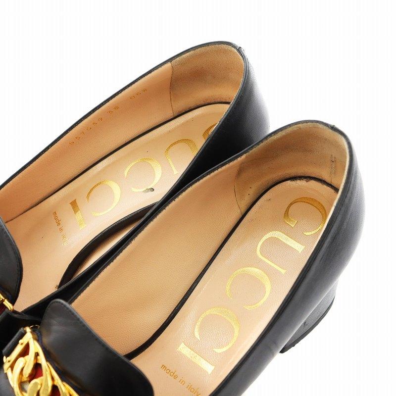 GUCCI グッチ シルヴィー パンプス チャンキーヒール スクエアトゥ  