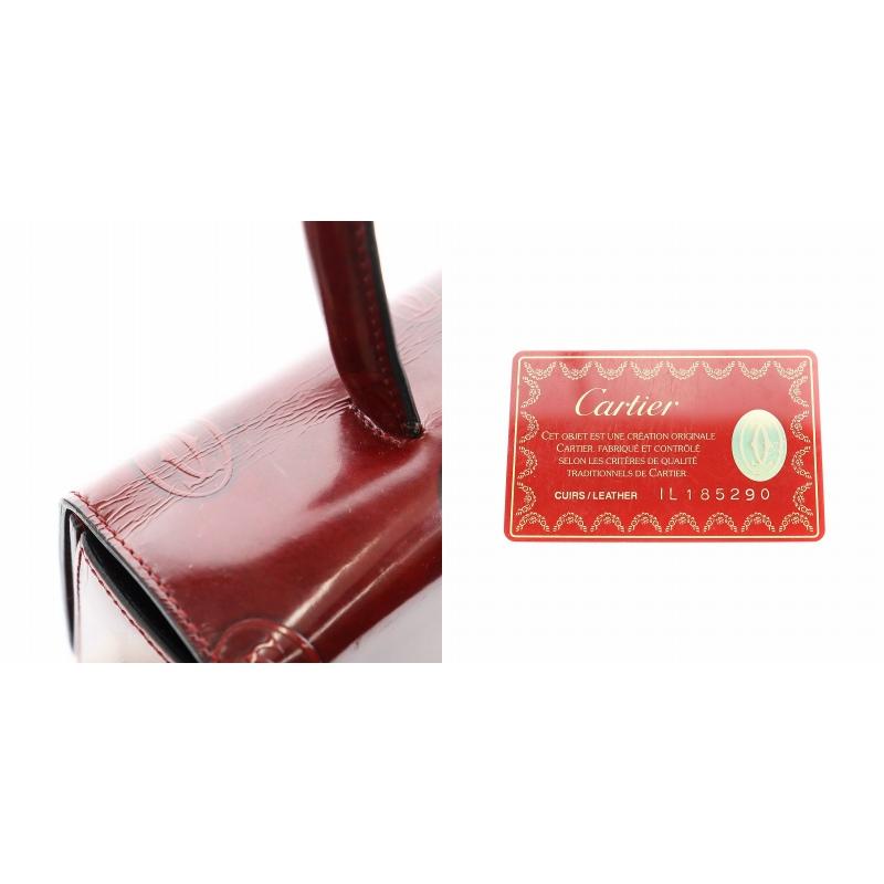 【中古】カルティエ Cartier ハッピーバースデー ハンドバッグ レザー ボルドー /AN3 ■OH レディース カルティエ Cartier ハッピーバースデー ハンドバッグ レザー ボルドー