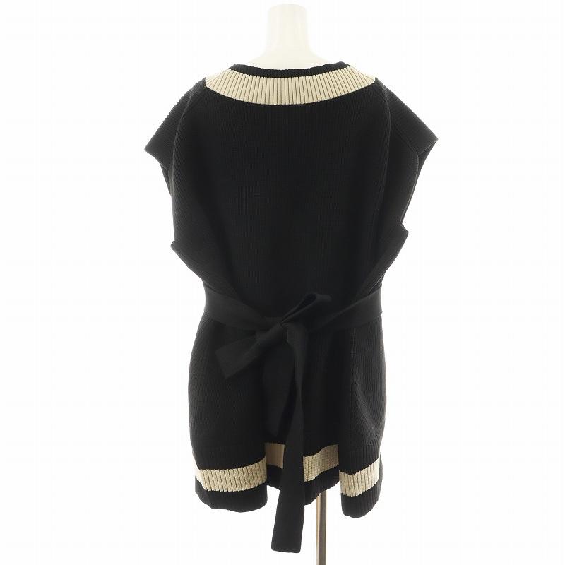 極美品✨ルフィル 2024年　スポンディッシュラインニット ジレ ベスト　黒 極美品✨ルフィル 2024年 スポンディッシュラインニット ジレ