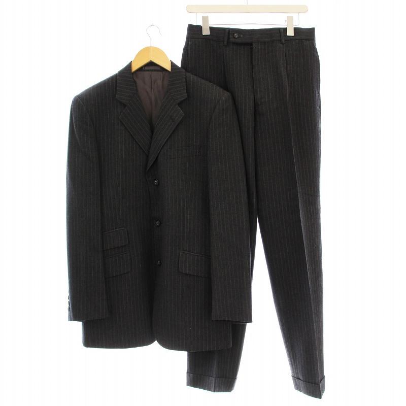 ビンテージ　80s グラスメンズ　ジュンサイトウ　セットアップスーツ Lサイズ グラスメンズ GRASS MEN'S スーツ セットアップ ストライプ CAU-128