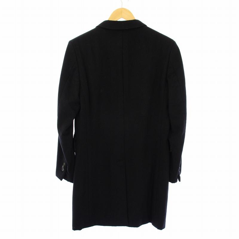 極美品】Paul Smith ウールコート 40 黒 カシミヤ混 ロング丈