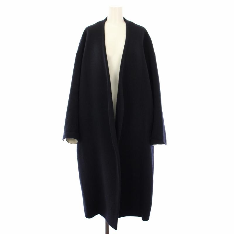 お値下げしました！【美品】ENFOLDエンフォルド　ウールリバーノーカラーコート エンフォルド ENFOLD 18AW ウール ソフトリバー ノーカラーコート