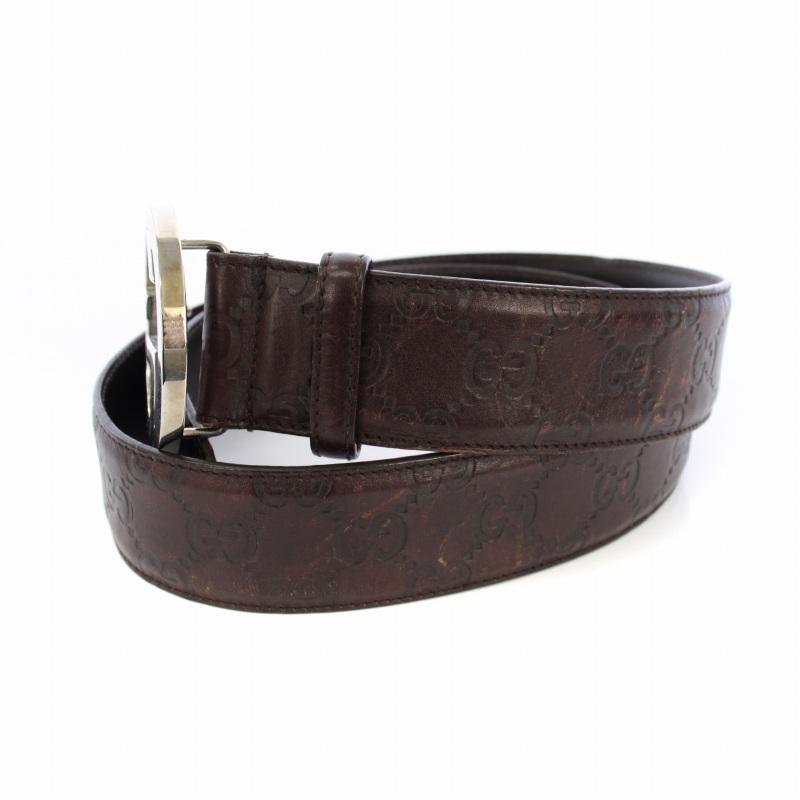 GUCCI グッチ グッチシマ インターンロッキング レザー ベルト 85/34  