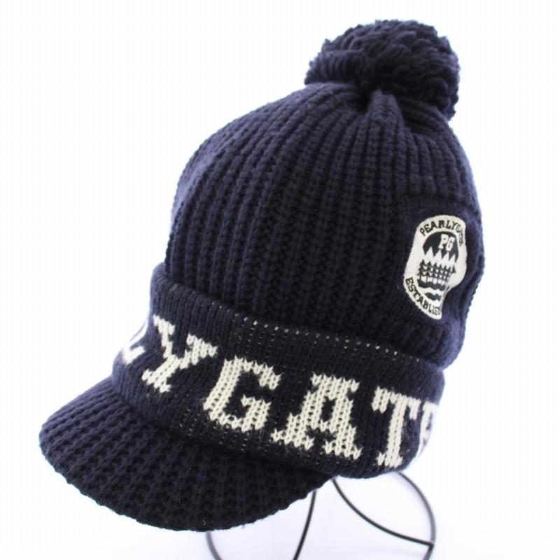 パーリーゲイツ PEARLY GATES つば付きニット帽 キャップ 帽子