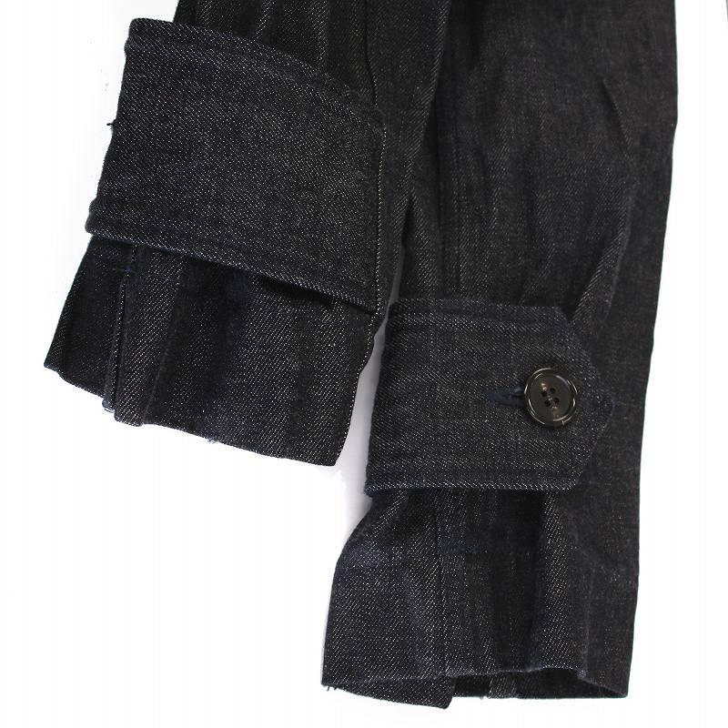 ボナム BONUM TOKYO デニム ノーカラーコート ロング S インディゴ