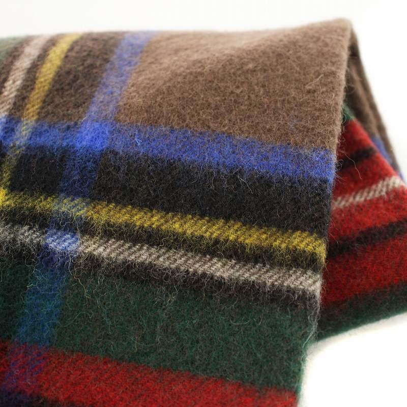ツイードミル TWEEDMILL ストール チェック柄 ウール 大判 茶 マルチ