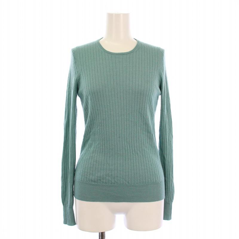 【中古】ドゥロワー Drawer 18Gカシミヤシルククルーネックニット 長袖 リブ 薄手 無地 1 水色 6513-106-0911 ドゥロワー Drawer 18Gカシミヤシルククルーネックニット 長袖 リブ