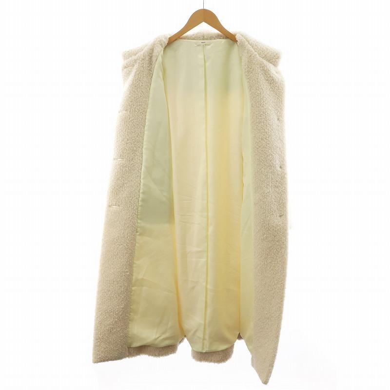 ヨリ yori スイートボアコート ロング丈 フード アウター 38 白