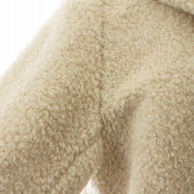 ヨリ yori スイートボアコート ロング丈 フード アウター 38 白