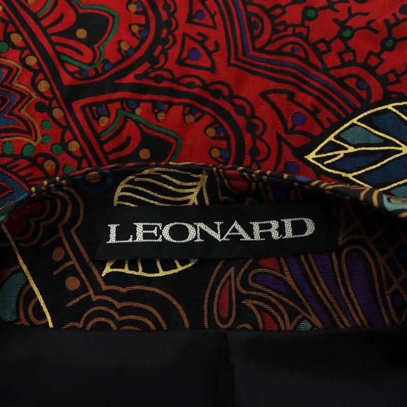 【中古】レオナール スーツ セットアップ 上下 ジャケット ダブル タイトスカート ひざ丈 9AR 63-90 マルチカラー LEONARD（レオナール） スーツ セットアップ 上下 ジャケット ダブル