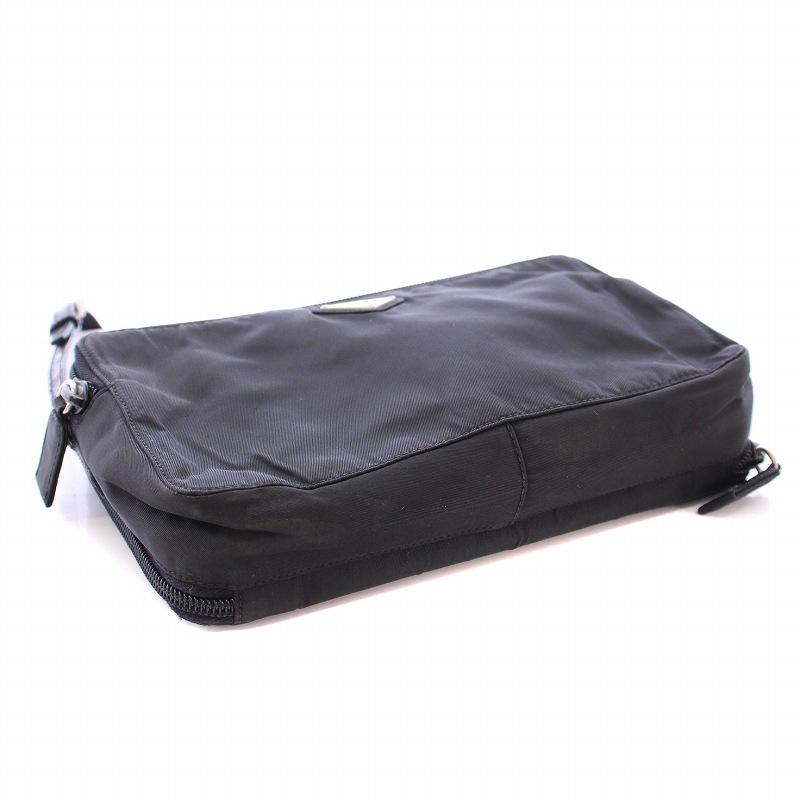 PRADA（プラダ） ショルダーバッグ ナイロン 三角プレート ロゴ 黒