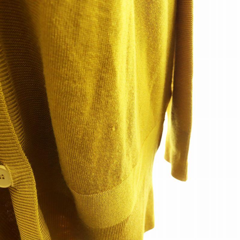【中古】エムエムシックス メゾンマルジェラ MM6 Maison Margiela 14AW ニットカーディガン Vネック 編み地切替 S 黄 エムエムシックス メゾンマルジェラ MM6 Maison Margiela 14AW ニット