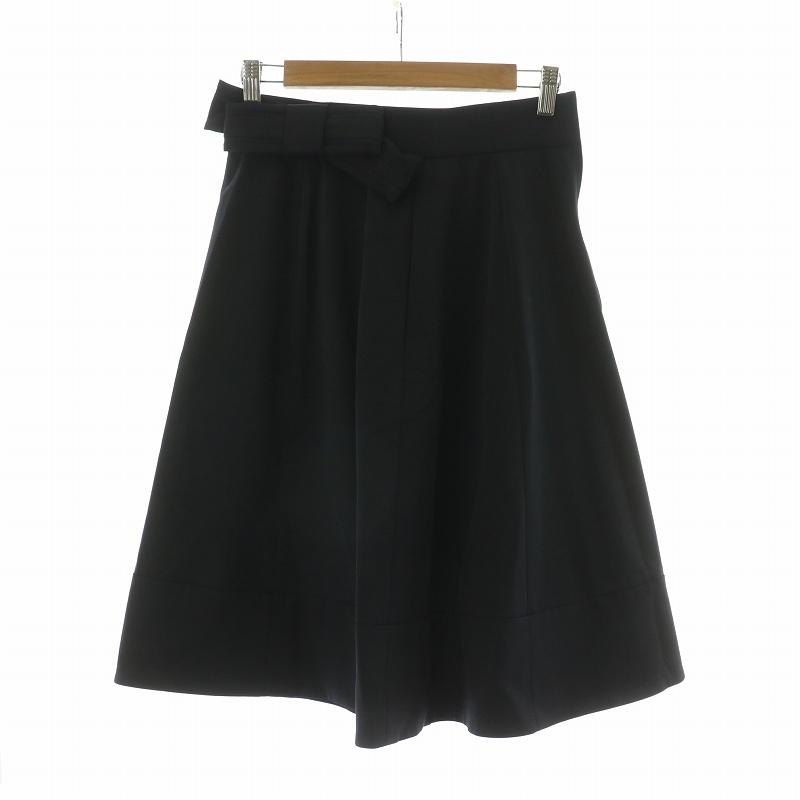 フォクシーニューヨーク FOXEY NEW YORK フレアスカート ひざ丈 リボン  