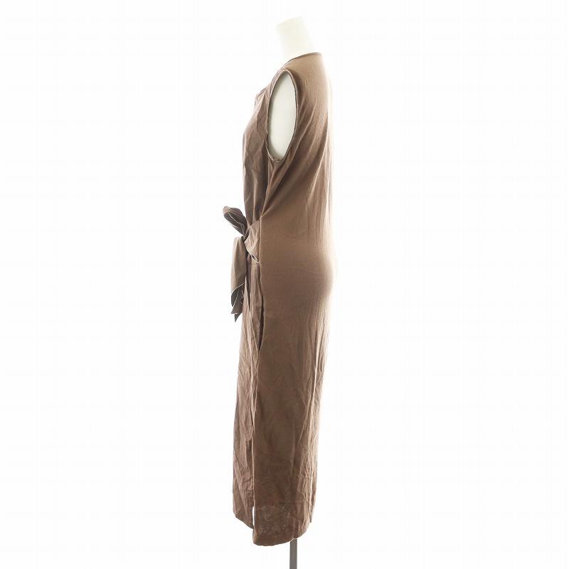 美品★PESERICO★モニーレ装飾★カシミヤ★ニットワンピース★ ペセリコ PESERICO ニットワンピース ロング丈 ノースリーブ モニーレ