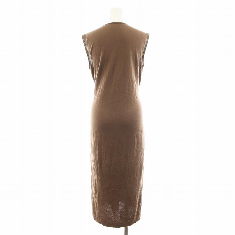 美品★PESERICO★モニーレ装飾★カシミヤ★ニットワンピース★ ペセリコ PESERICO ニットワンピース ロング丈 ノースリーブ モニーレ