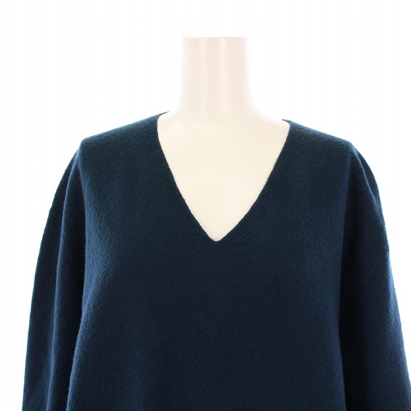 ICB（アイシービー） ニット ワンピース ロング 長袖 Vネック ウール S