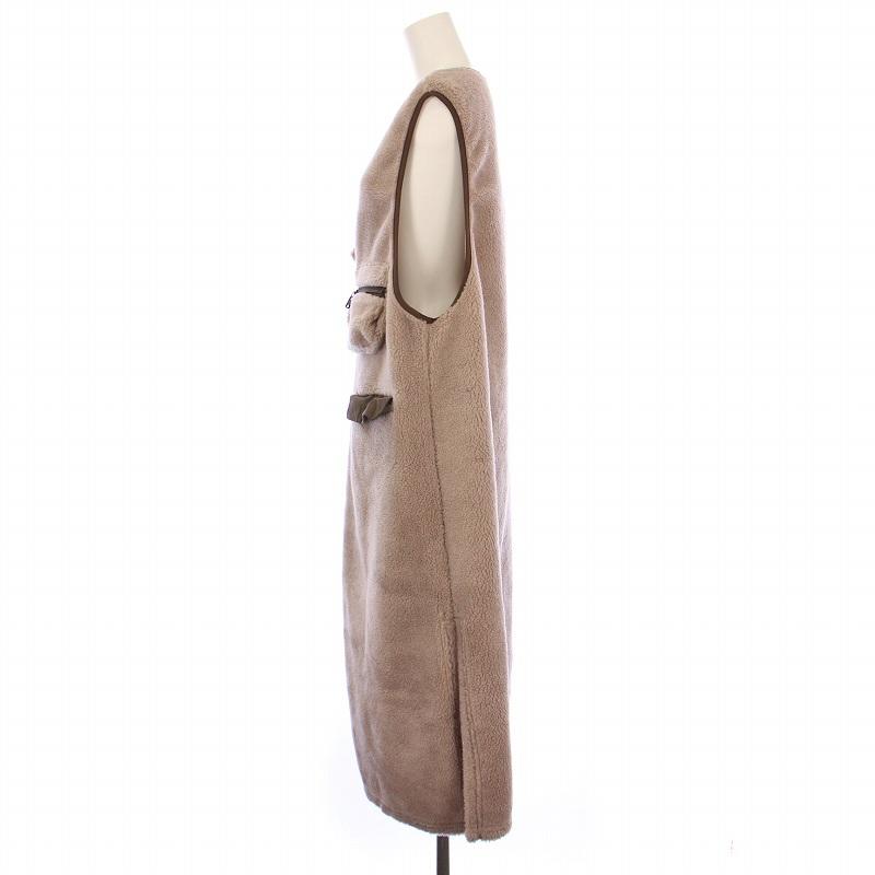 【中古】エフシーイー F/CE ECOPEL BOA LONG VEST エコペルボアロングベスト アウター ウール混 F ピンクベージュ エフシーイー F/CE ECOPEL BOA LONG VEST エコペルボアロングベスト