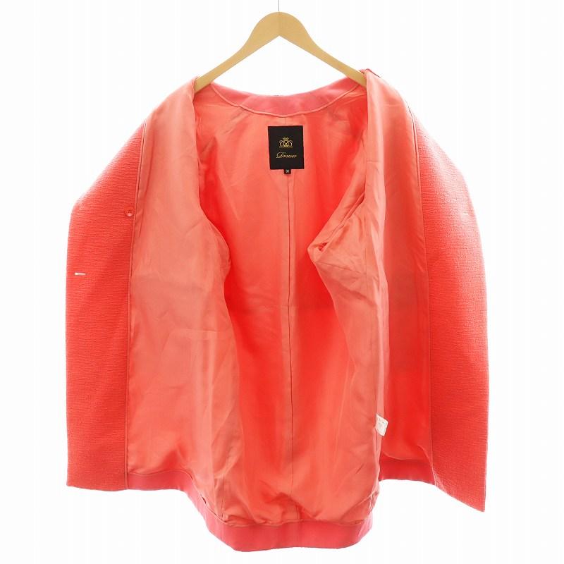 ドゥロワー Drawer スラブノーカラーショートスリーブジレ コート 半袖