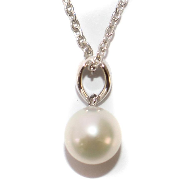 MIKIMOTO パール 真珠 一粒 ドロップ シルバー ネックレス MIKIMOTO 真珠 ネックレス シルバー