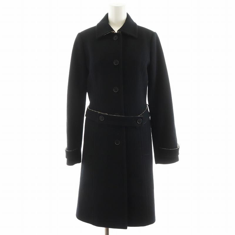 ダックス DAKS コート ロング丈 ウール アウター 40 黒 ブラック 54