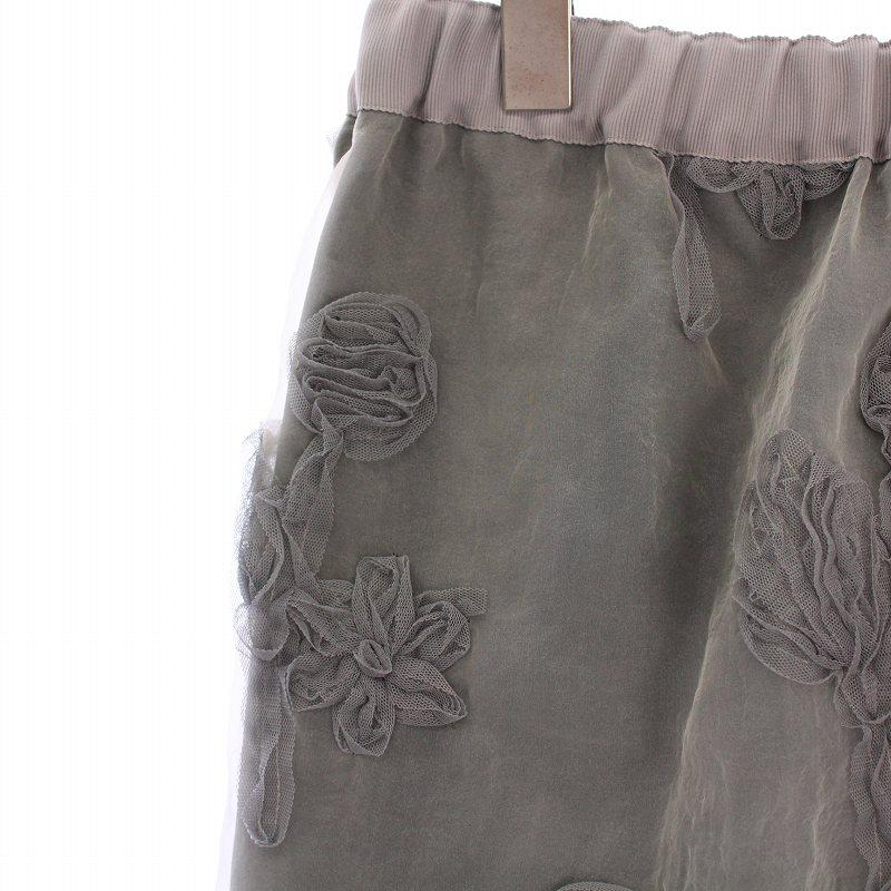 イエナ IENA 24AW フラワー刺繍オーガンジースカート タイト イージー  