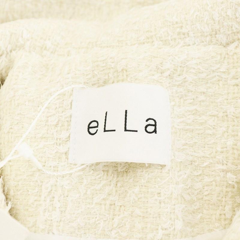 ella selectshop ビッグカラーツイードジレ未使用　ホワイト 未使用品 エラ eLLa ビッグカラーツイードジレ ベスト アイボリー