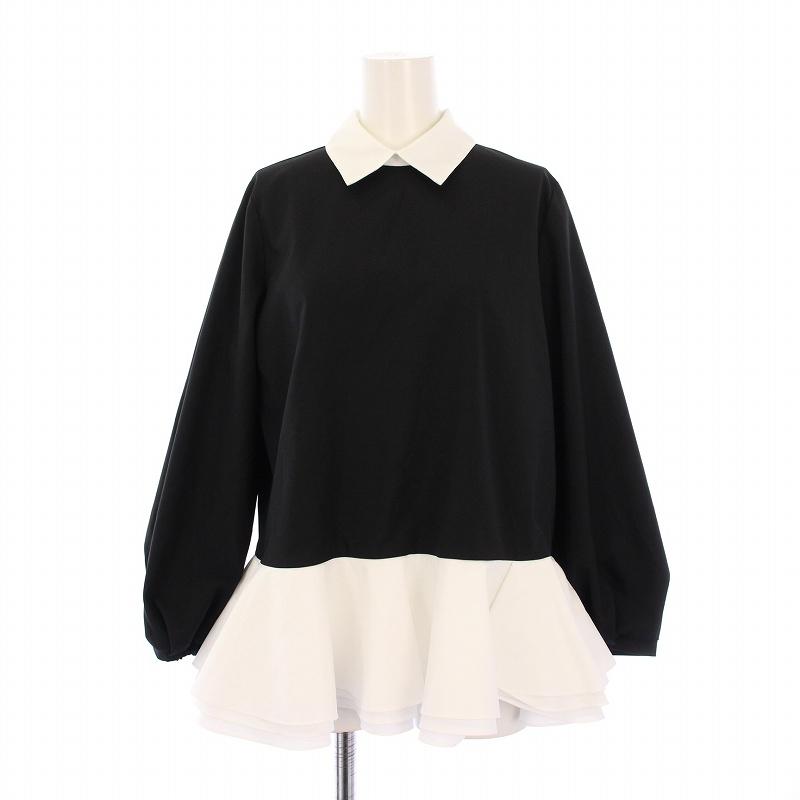 トレフルプラスワン trefle+1 白襟トップス シャツ ブラウス 長袖 プル