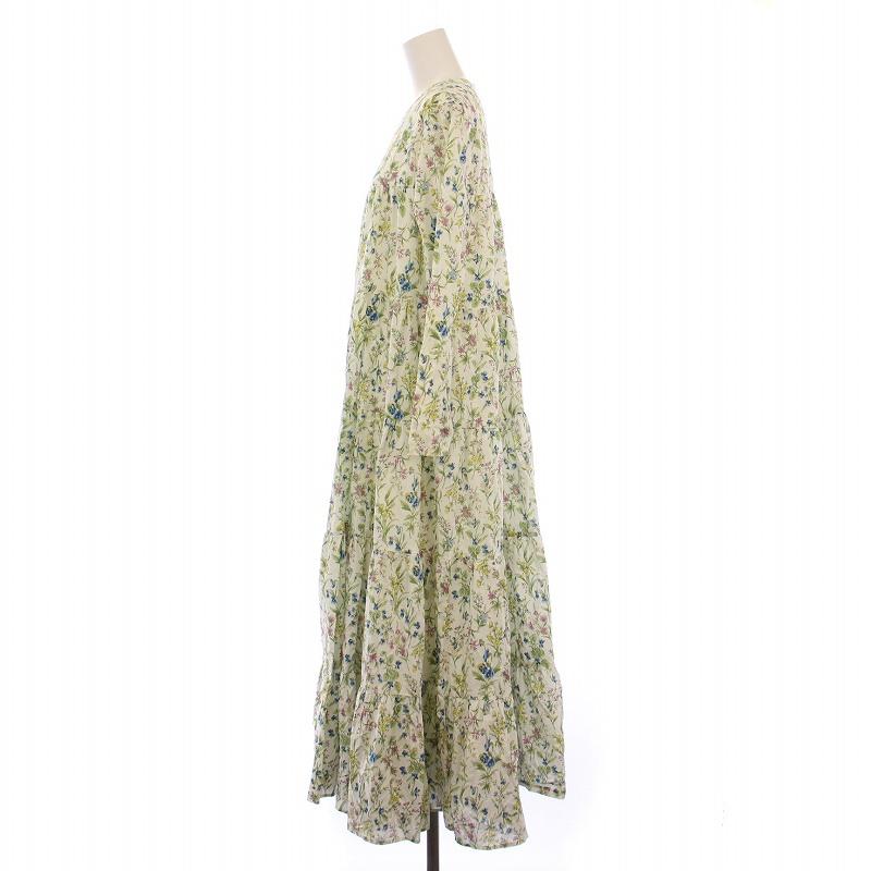 〖美品〗OBLI フラワーティアードワンピース/ホワイト OBLIフラワーティアードワンピース ホワイト