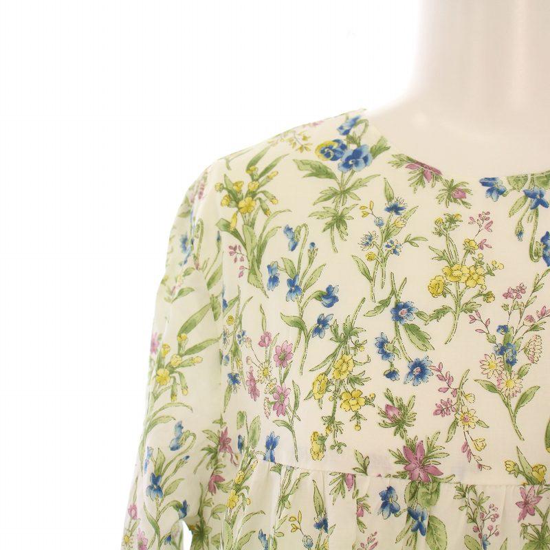 〖美品〗OBLI フラワーティアードワンピース/ホワイト OBLIフラワーティアードワンピース ホワイト