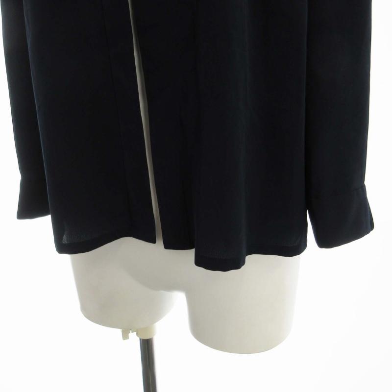 ダックス DAKS シャツ ブラウス クルーネック 七分袖 38 紺 ネイビー