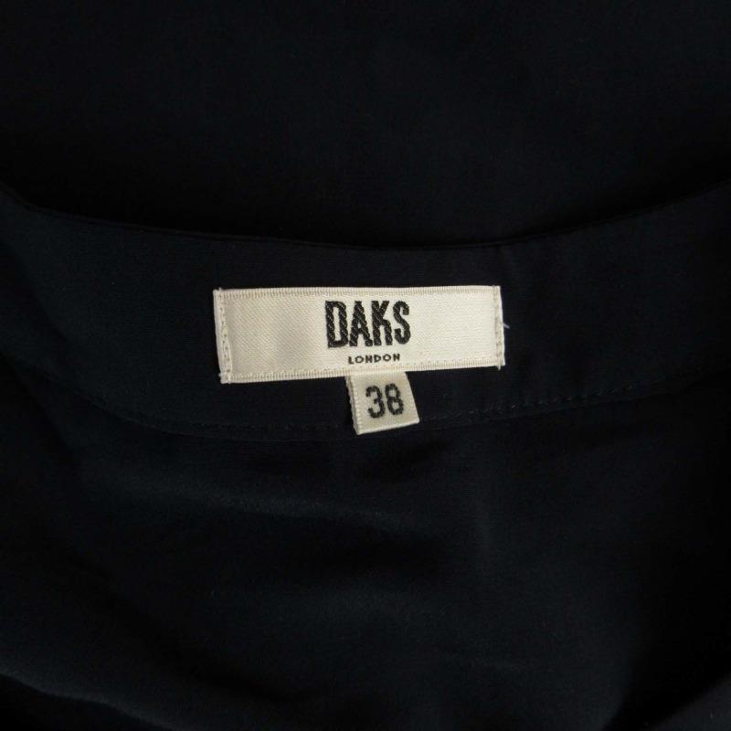 ダックス DAKS シャツ ブラウス クルーネック 七分袖 38 紺 ネイビー