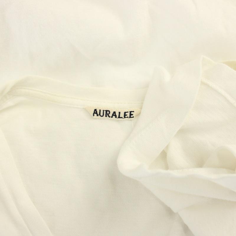 オーラリー AURALEE シームレスVネックTシャツ カットソー 半袖 1 白