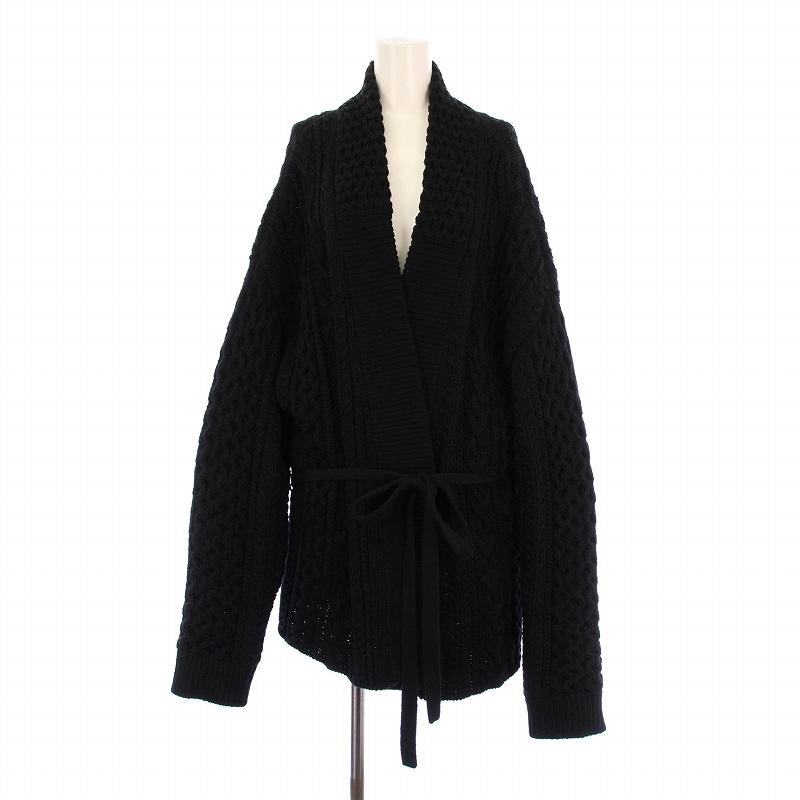 オーラリー ニットカーディガン 厚手 前開きトッパー 長袖 Vネック F 黒 オーラリー AURALEE ニットカーディガン 厚手 前開きトッパー