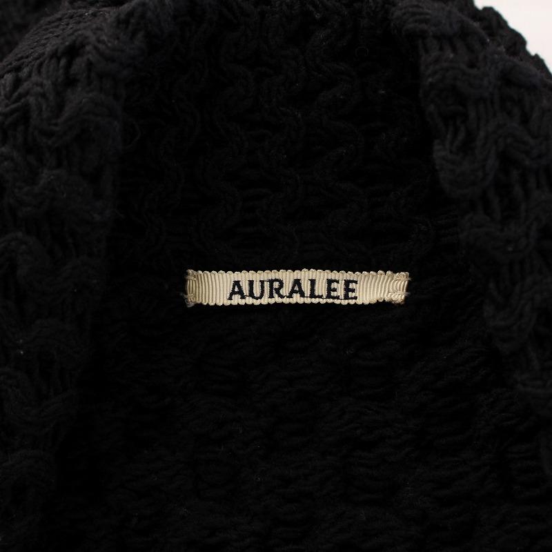 オーラリー AURALEE ニットカーディガン 厚手 前開きトッパー 長袖 V