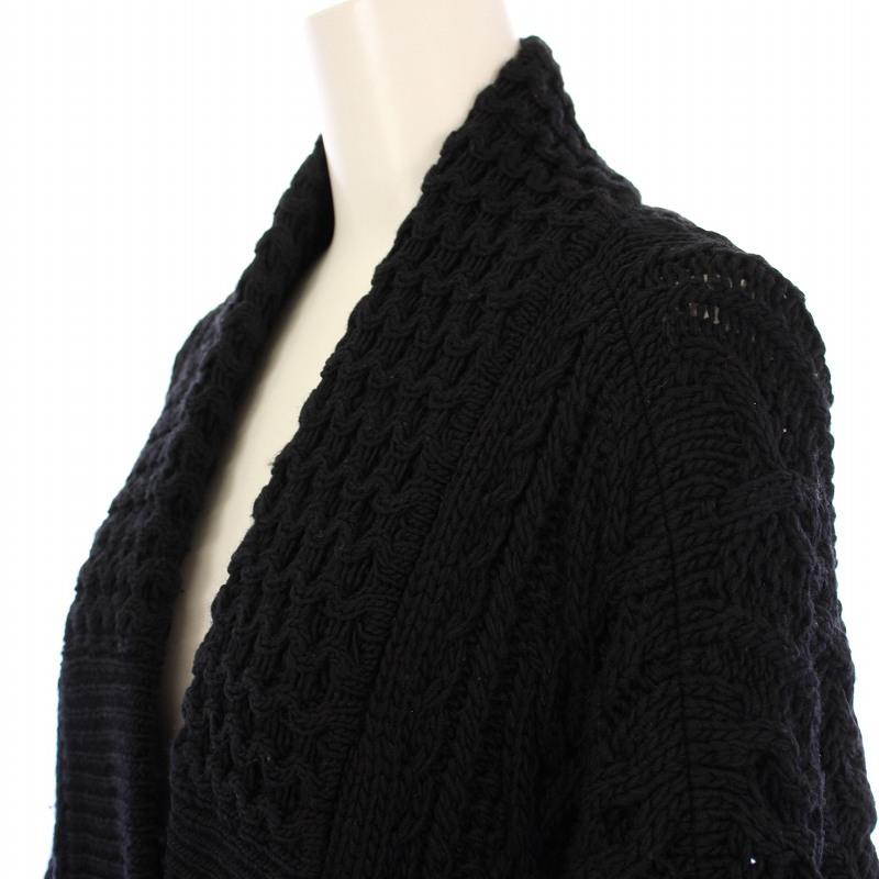 オーラリー ニットカーディガン 厚手 前開きトッパー 長袖 Vネック F 黒 オーラリー AURALEE ニットカーディガン 厚手 前開きトッパー