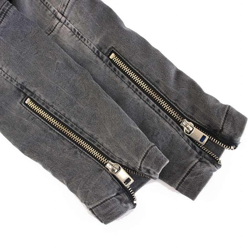 【美品】DIESEL ディーゼル　デニムジャケット　グレー　S DIESEL（ディーゼル） DIESEL KERBIZ デニムライダースジャケット